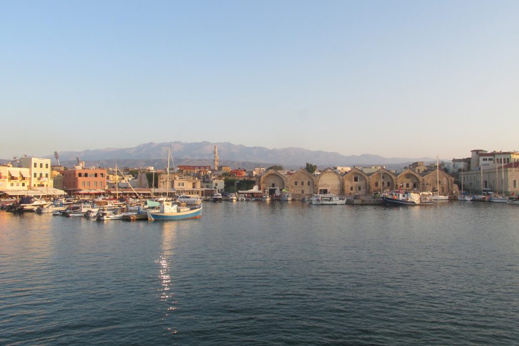 Old Venetian harbor in Chania Crete