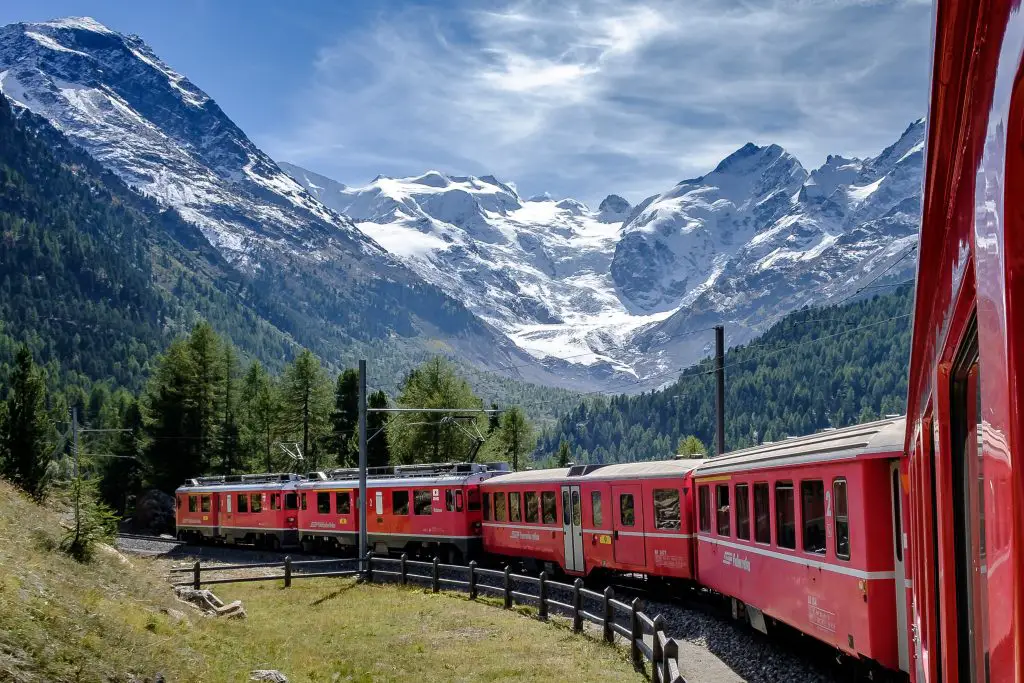 Glacier Express in Swiss Alps, Switzerland