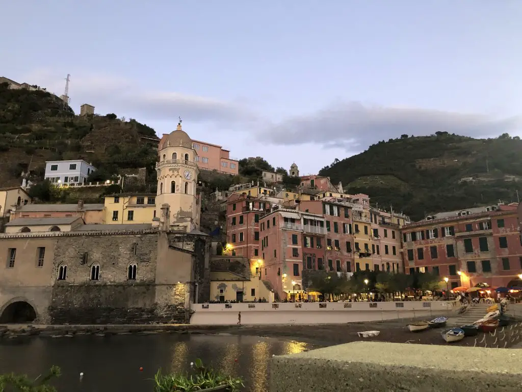 Cinque Terre dock at sunset, Italy