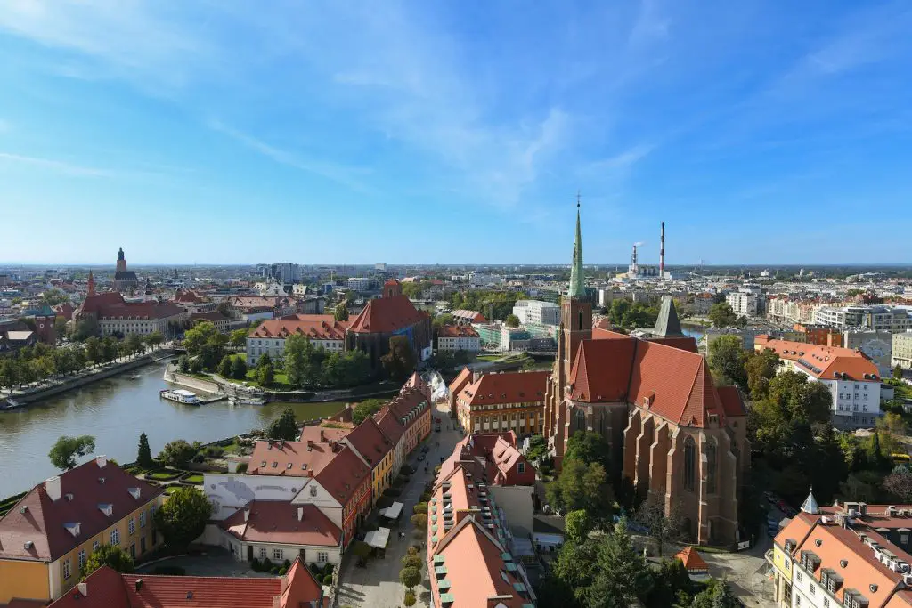 aerial view of Wroclaw buildings during daytime