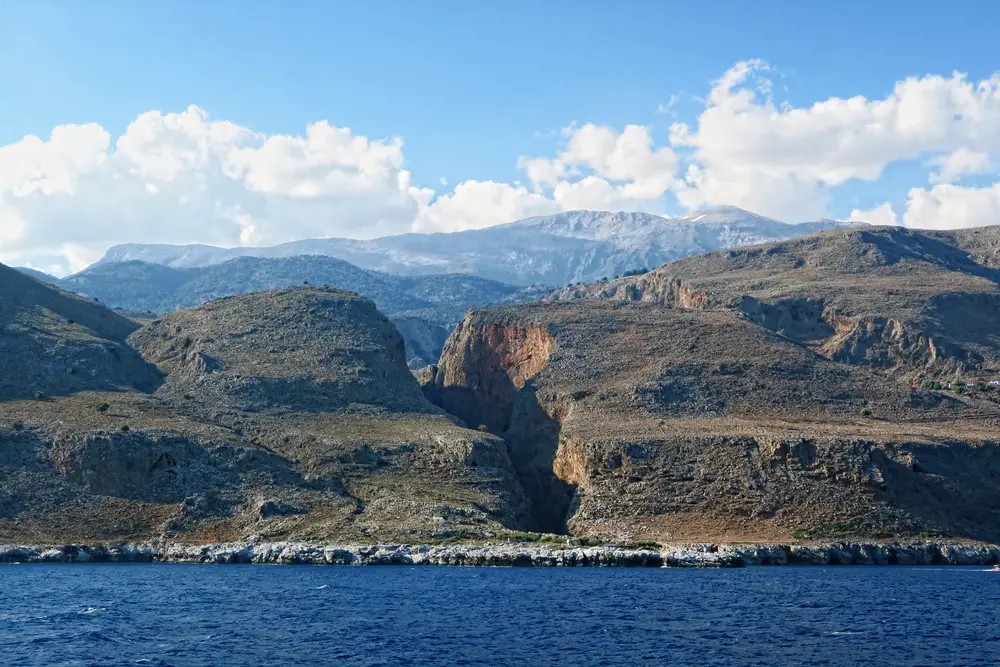 View into the Aradena gorge from the Libyan Sea side (Crete).