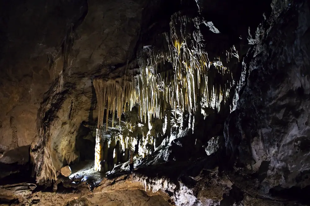 High Tatras, Belianska Cave: known bizarre rock shapes and incidence of Kalcit Sintra fill. Beautiful Slovakia.